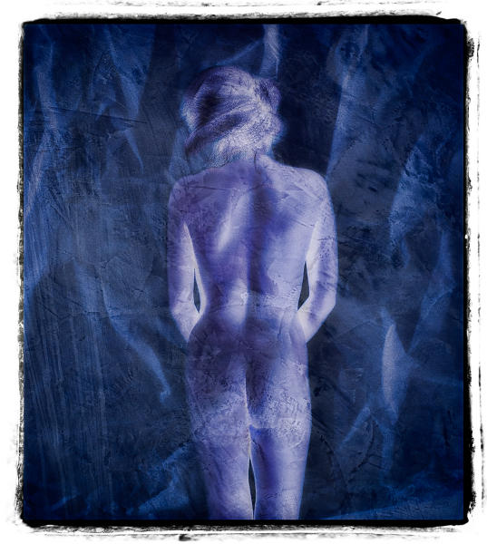 Nude Study l with Blue Texture