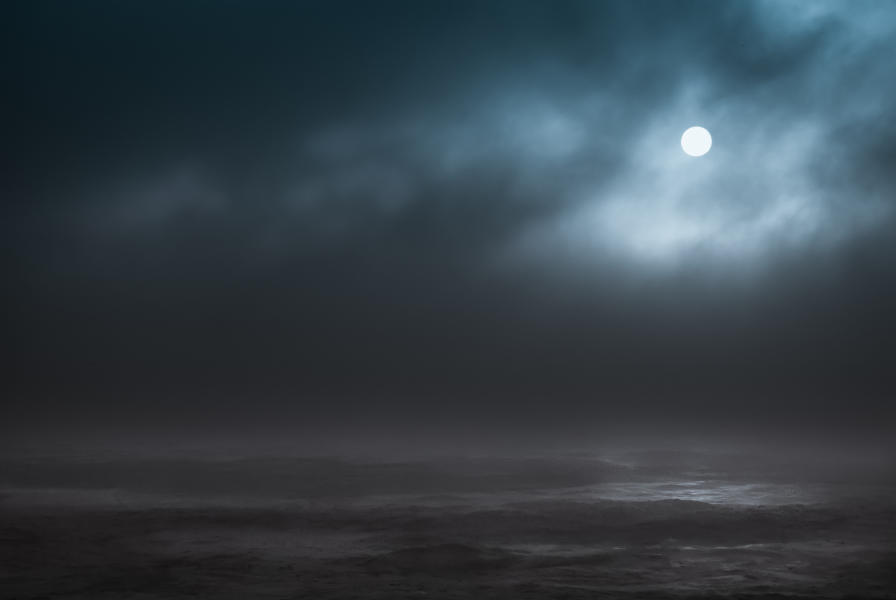 Sea, Fog and Moon