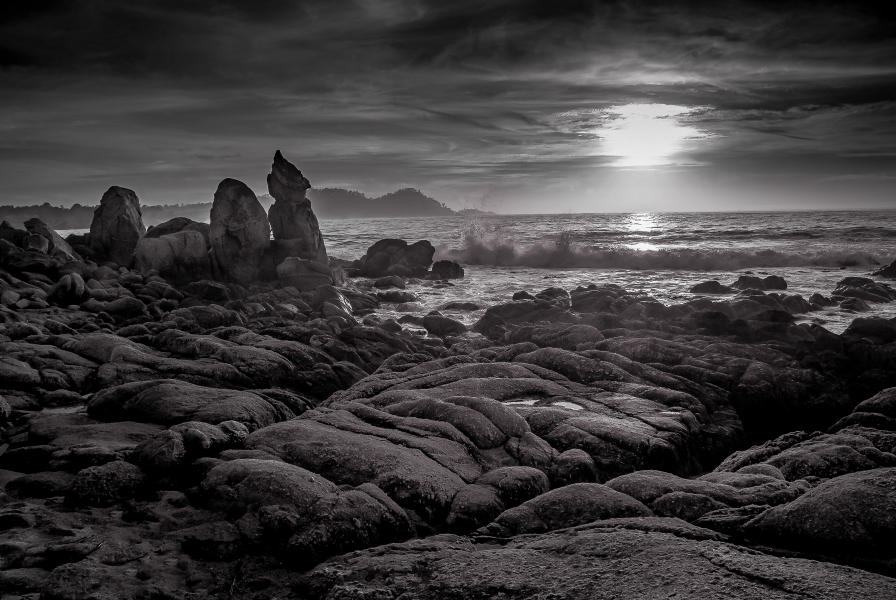 Twilight At The Sorcerer Stones (Black and White)